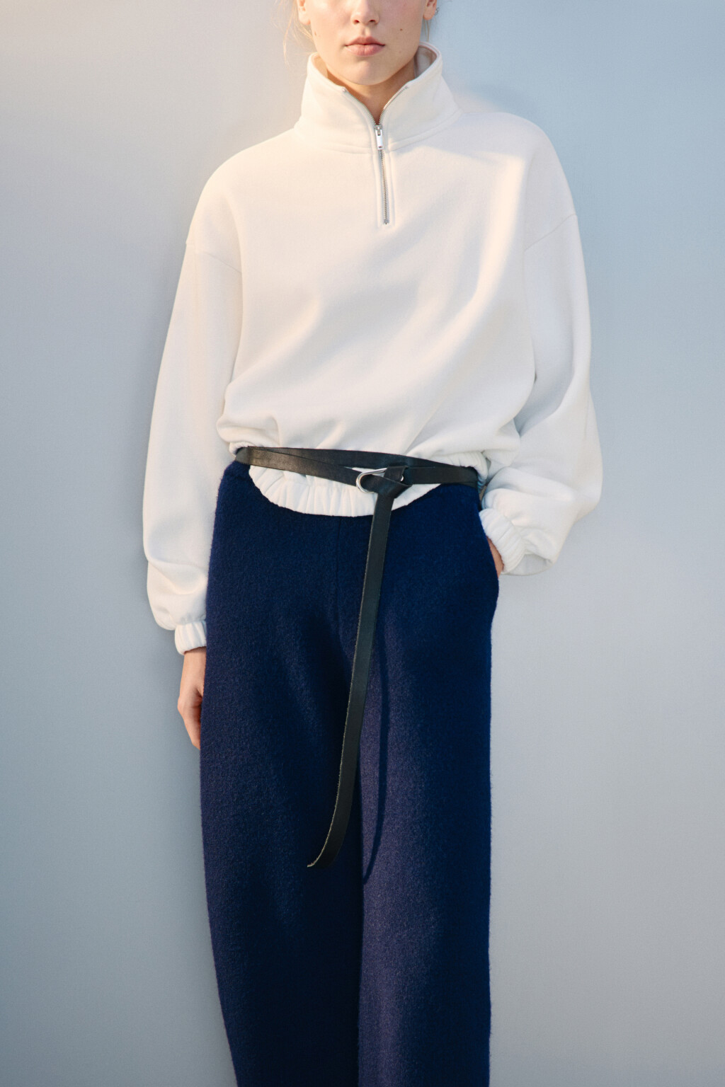 Толстовка на молнии утепленная - цвет молочный - 1