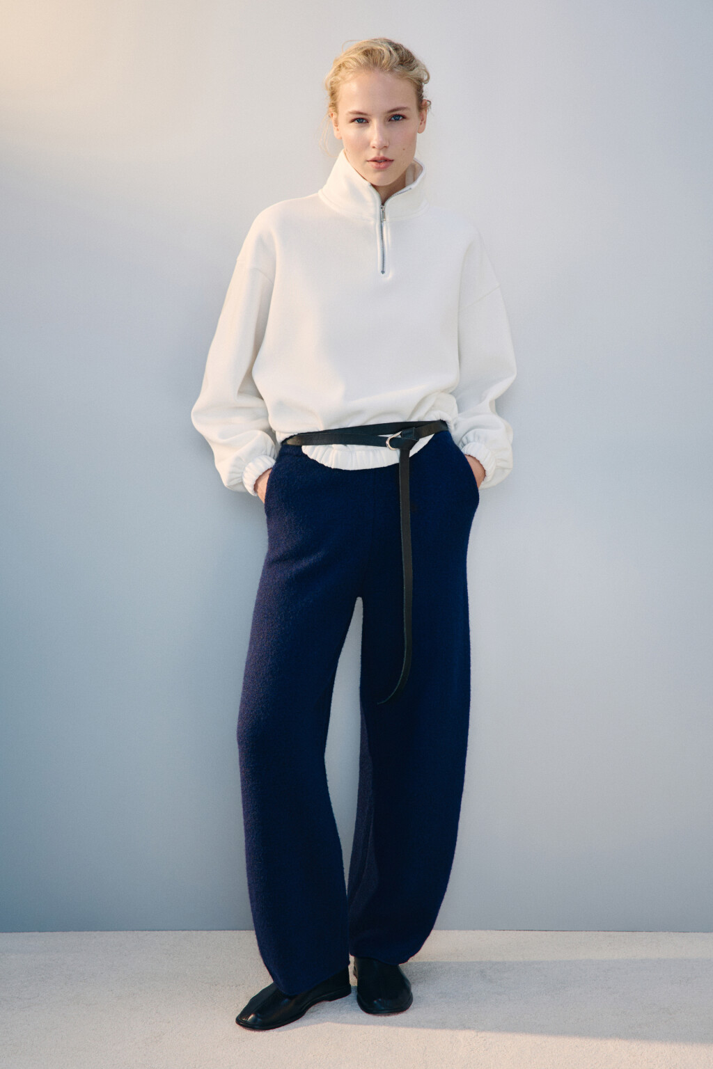 Толстовка на молнии утепленная - цвет молочный - 4