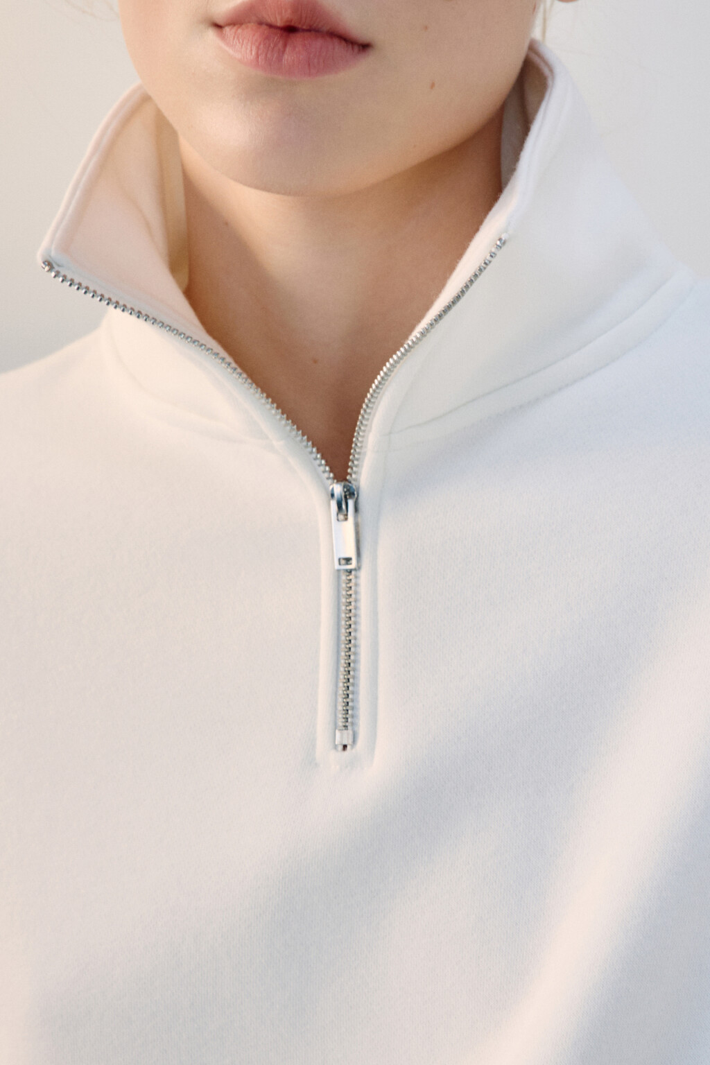 Толстовка на молнии утепленная - цвет молочный - 5