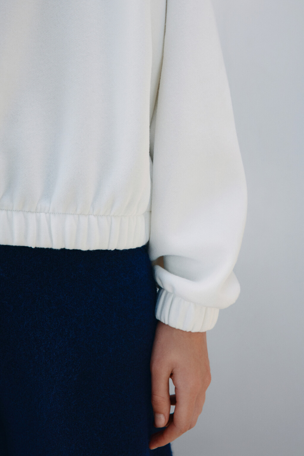 Толстовка на молнии утепленная - цвет молочный - 6