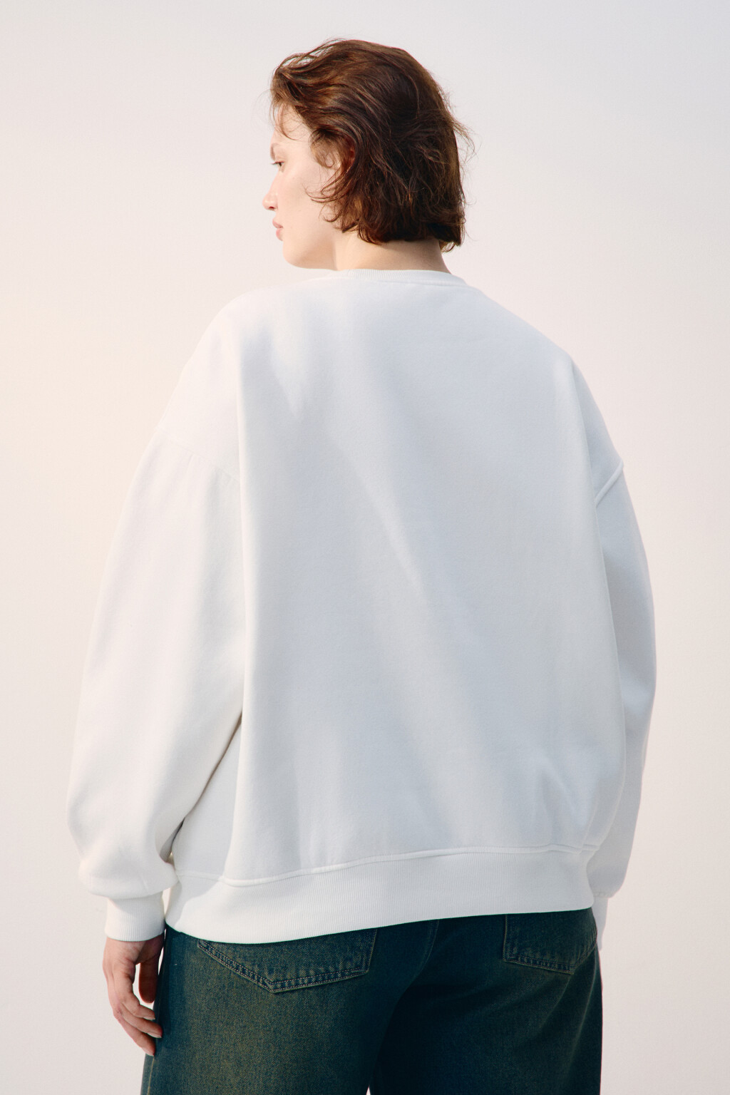 Свитшот из футера с принтом - цвет бежевый - 3