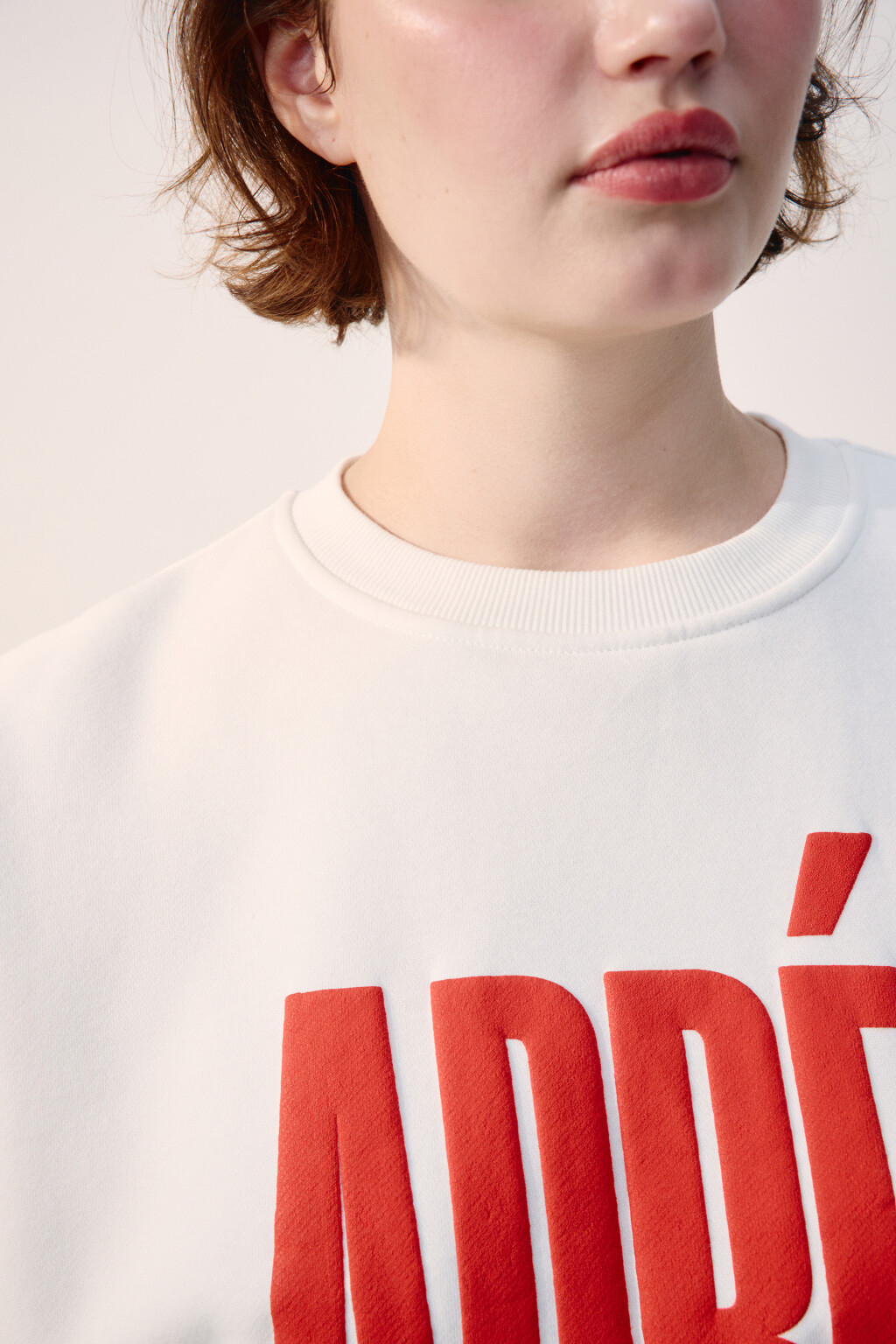 Свитшот из футера с принтом - цвет бежевый - 6