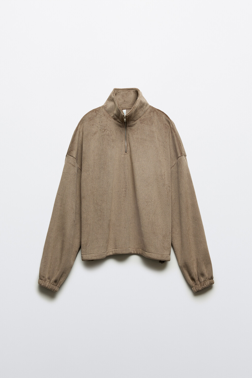 Толстовка на молнии вельветовая - цвет бежевый - 8