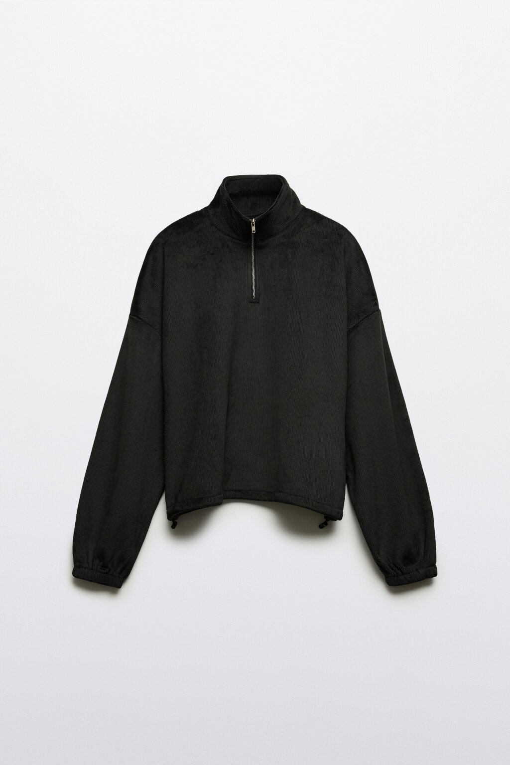 Толстовка на молнии вельветовая - цвет черный - 8