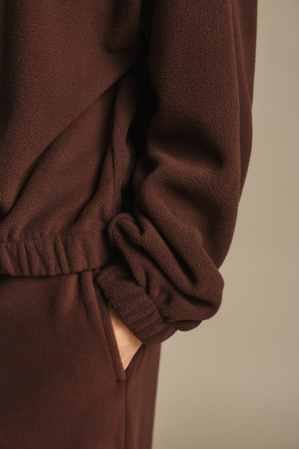 Толстовка на молнии флисовая - цвет коричневый - 6