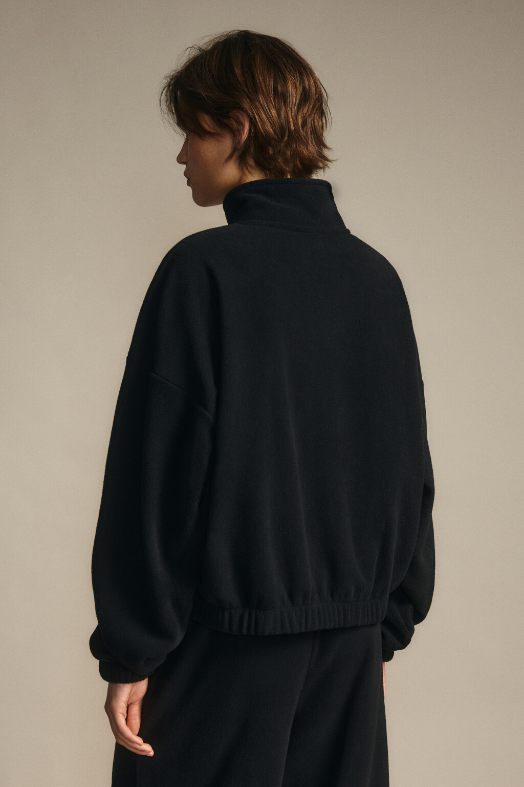 Толстовка на молнии флисовая - цвет черный - 3