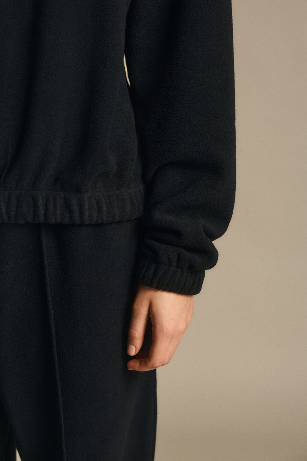 Толстовка на молнии флисовая - цвет черный - 6