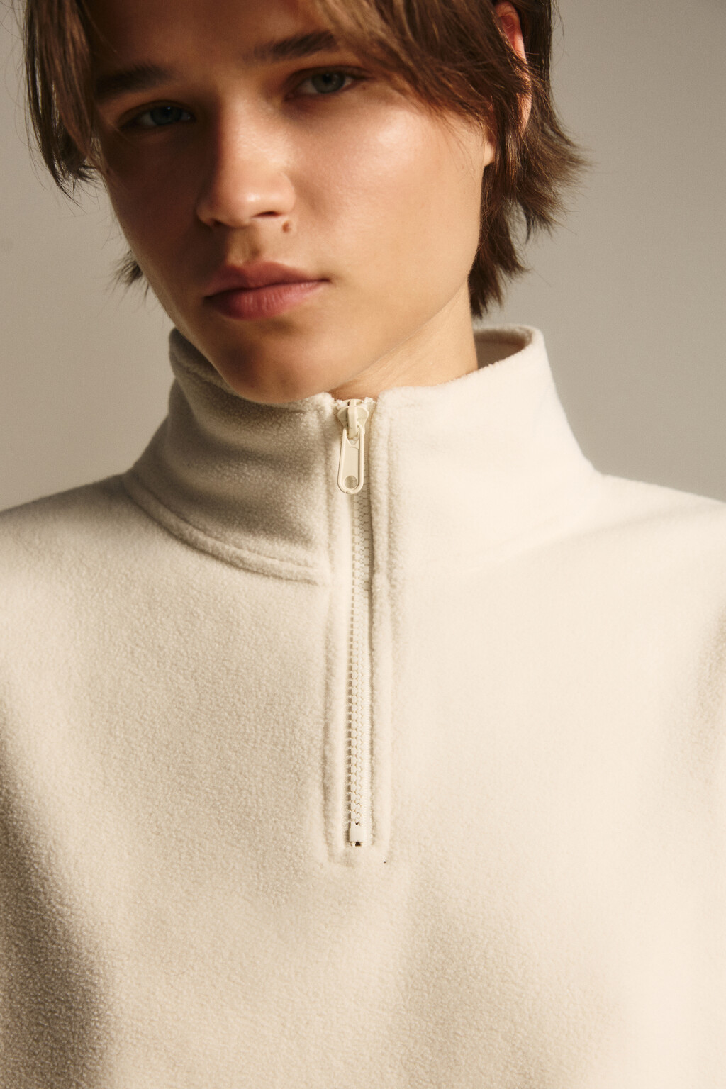 Толстовка на молнии флисовая - цвет бежевый - 5