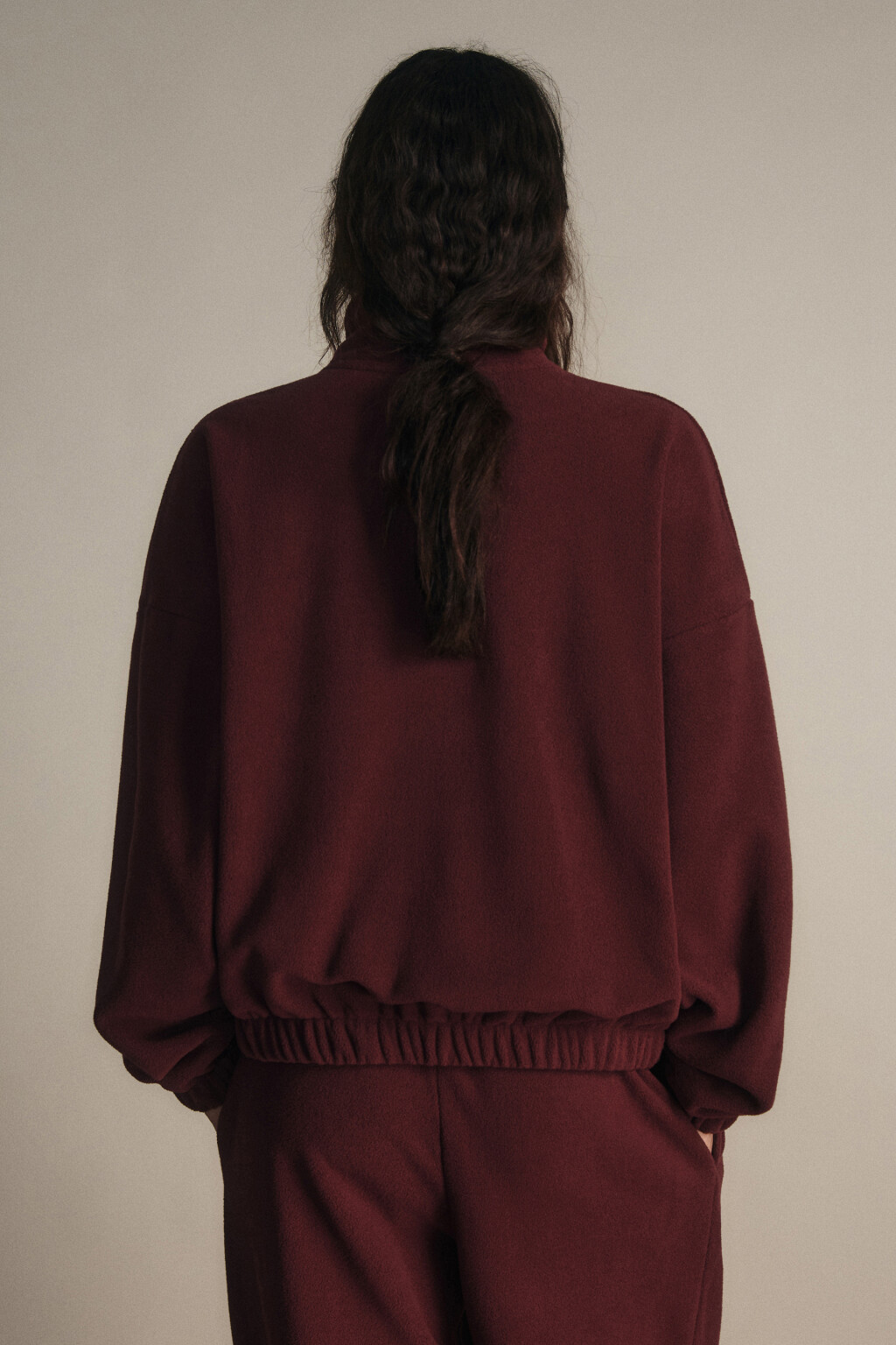 Толстовка на молнии флисовая - цвет бордовый - 4