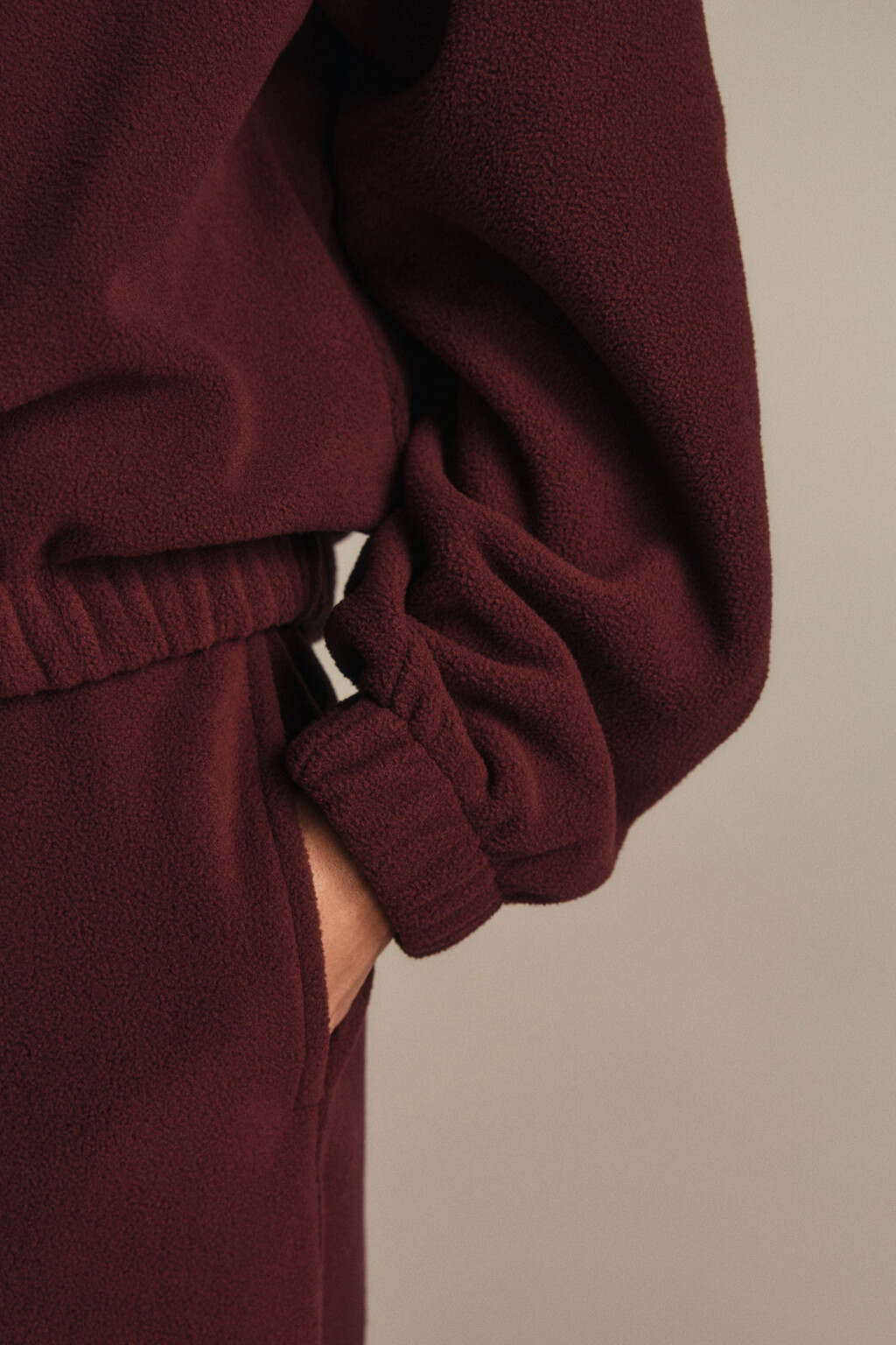 Толстовка на молнии флисовая - цвет бордовый - 7