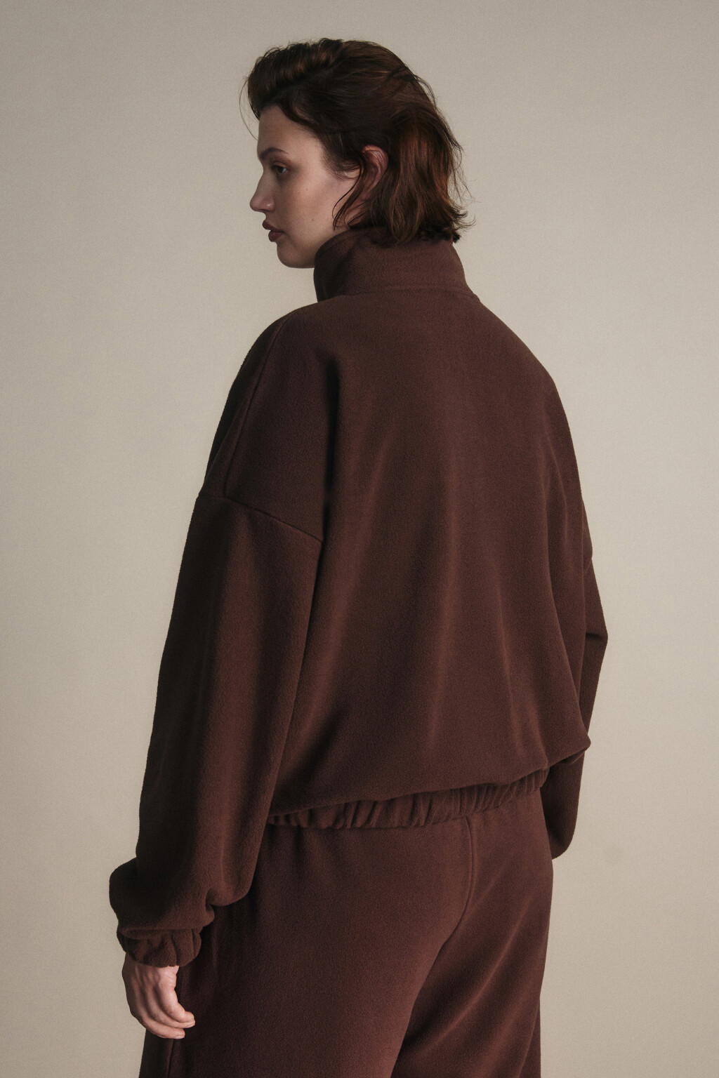 Толстовка на молнии флисовая - цвет коричневый - 3