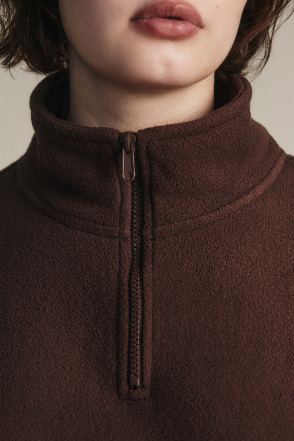 Толстовка на молнии флисовая - цвет коричневый - 5