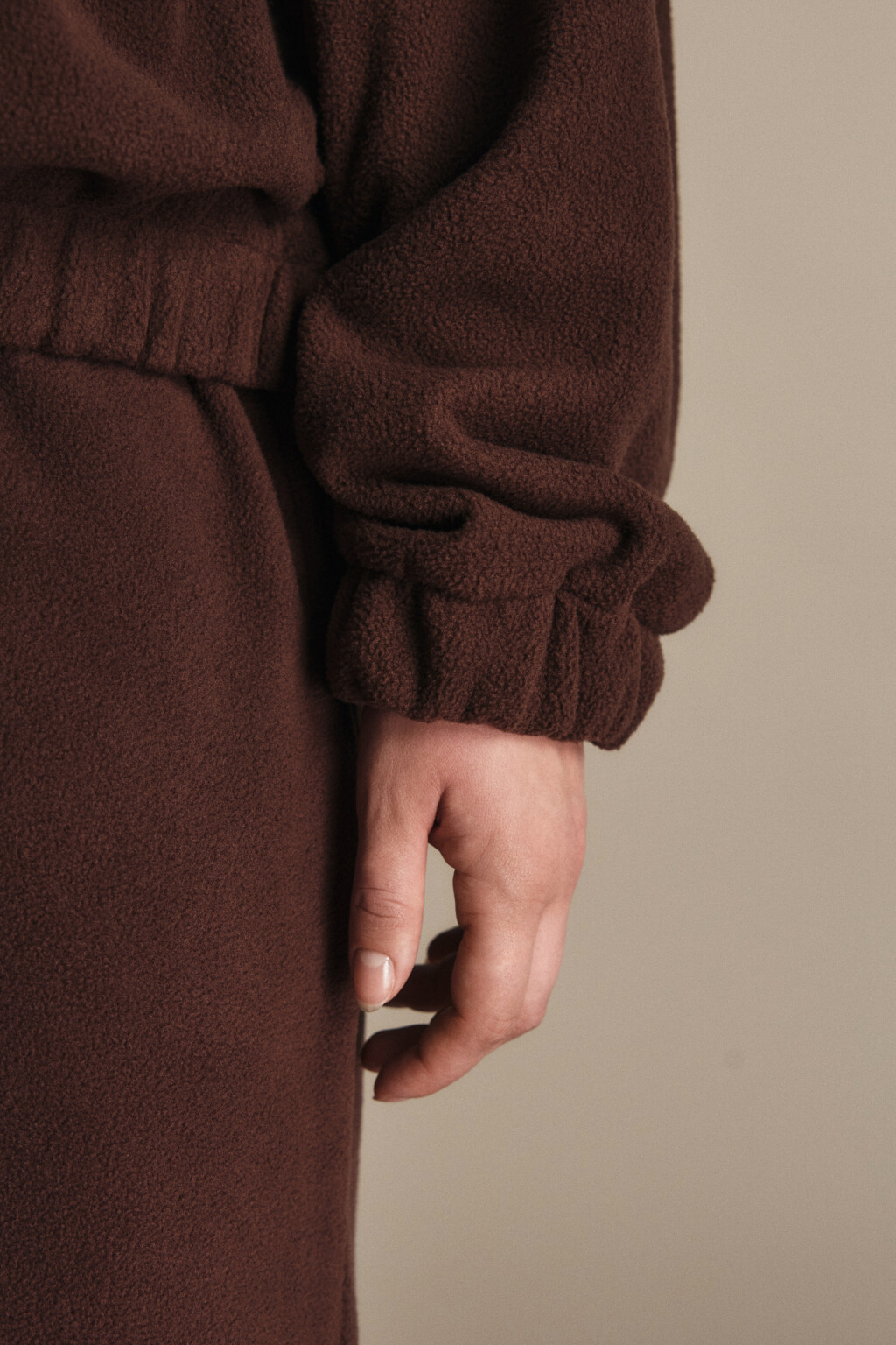 Толстовка на молнии флисовая - цвет коричневый - 6