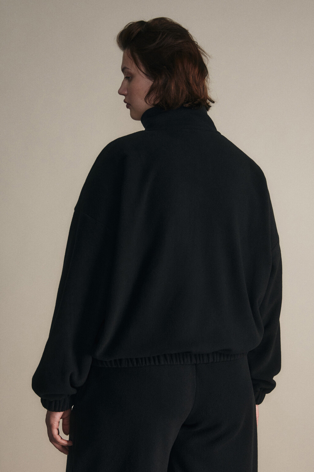 Толстовка на молнии флисовая - цвет черный - 3