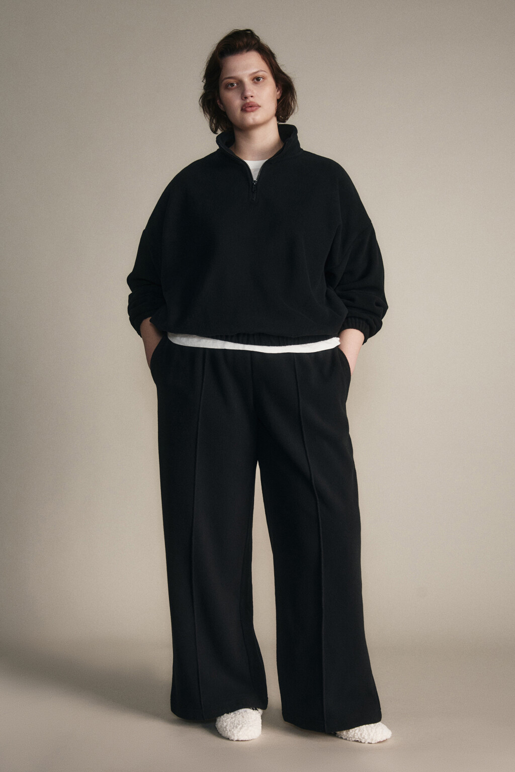 Толстовка на молнии флисовая - цвет черный - 4