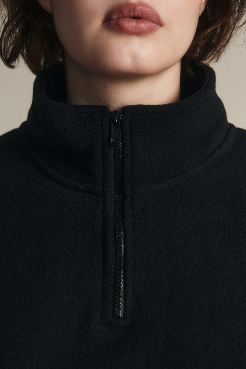 Толстовка на молнии флисовая - цвет черный - 5