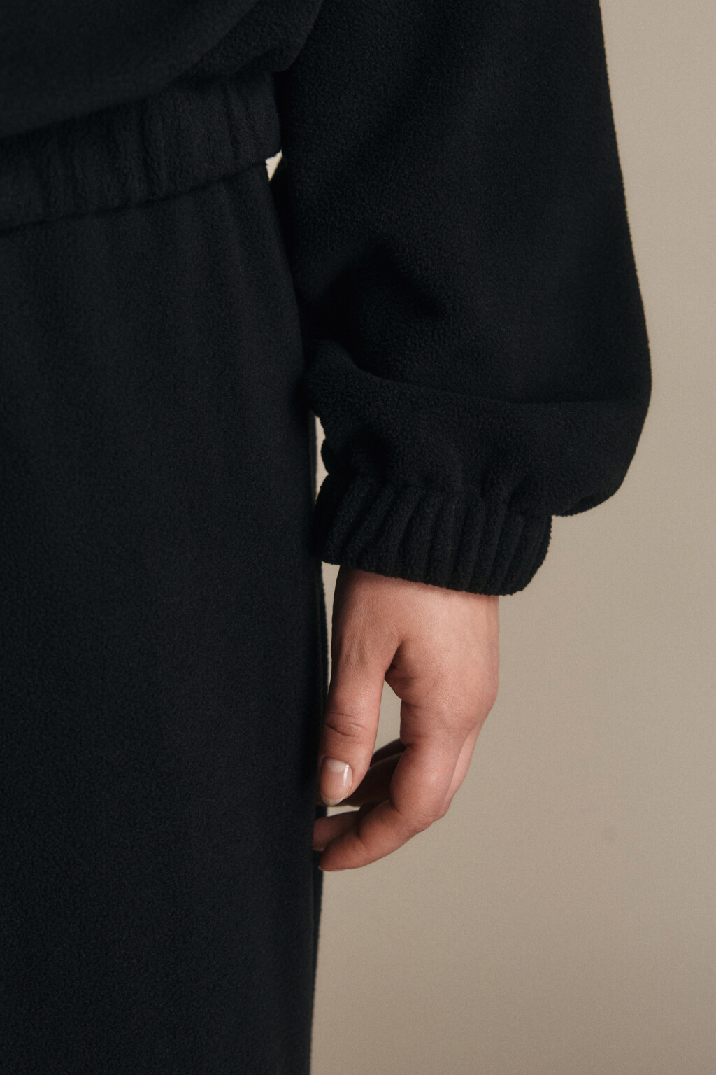 Толстовка на молнии флисовая - цвет черный - 6