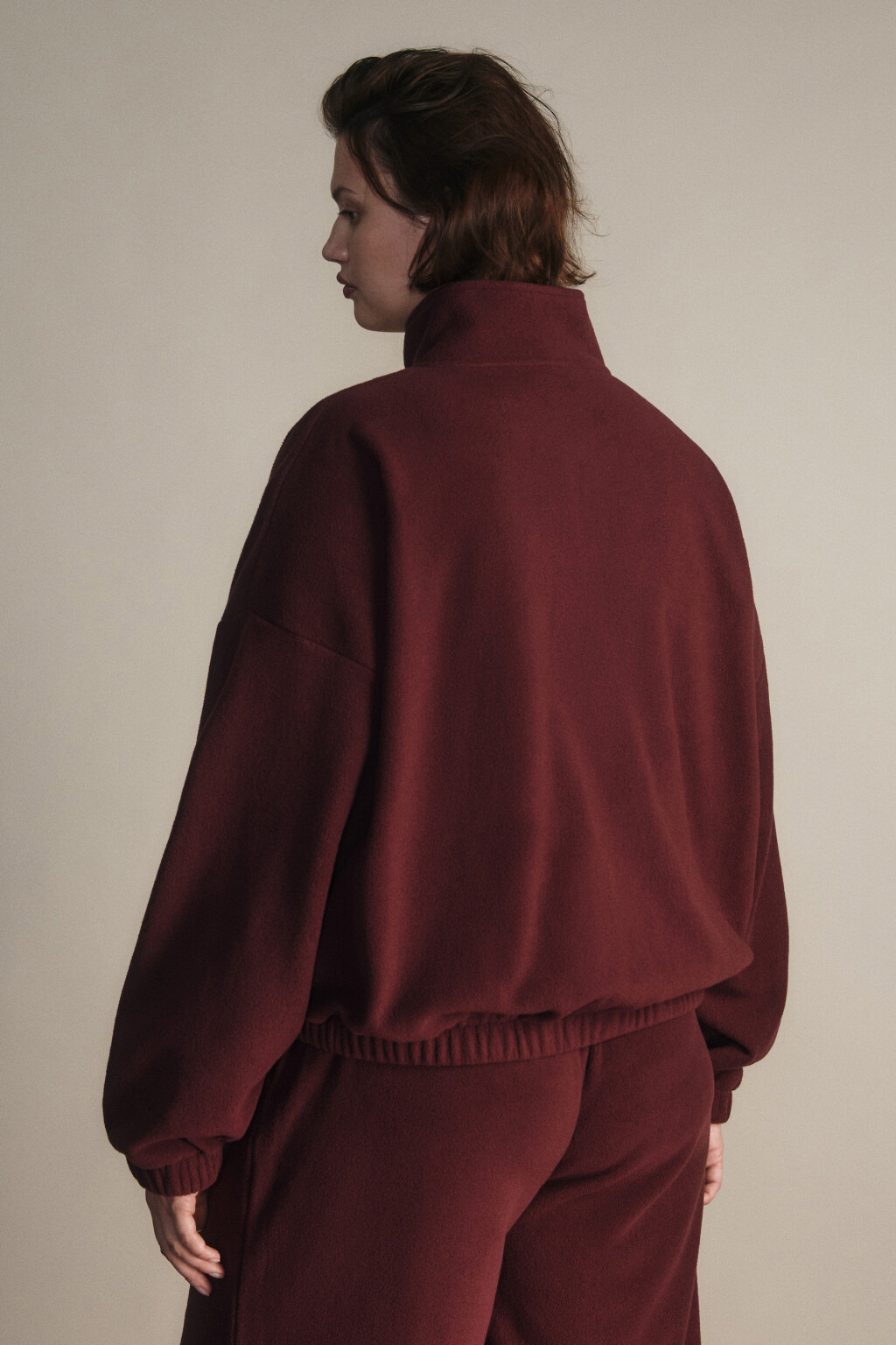 Толстовка на молнии флисовая - цвет бордовый - 3
