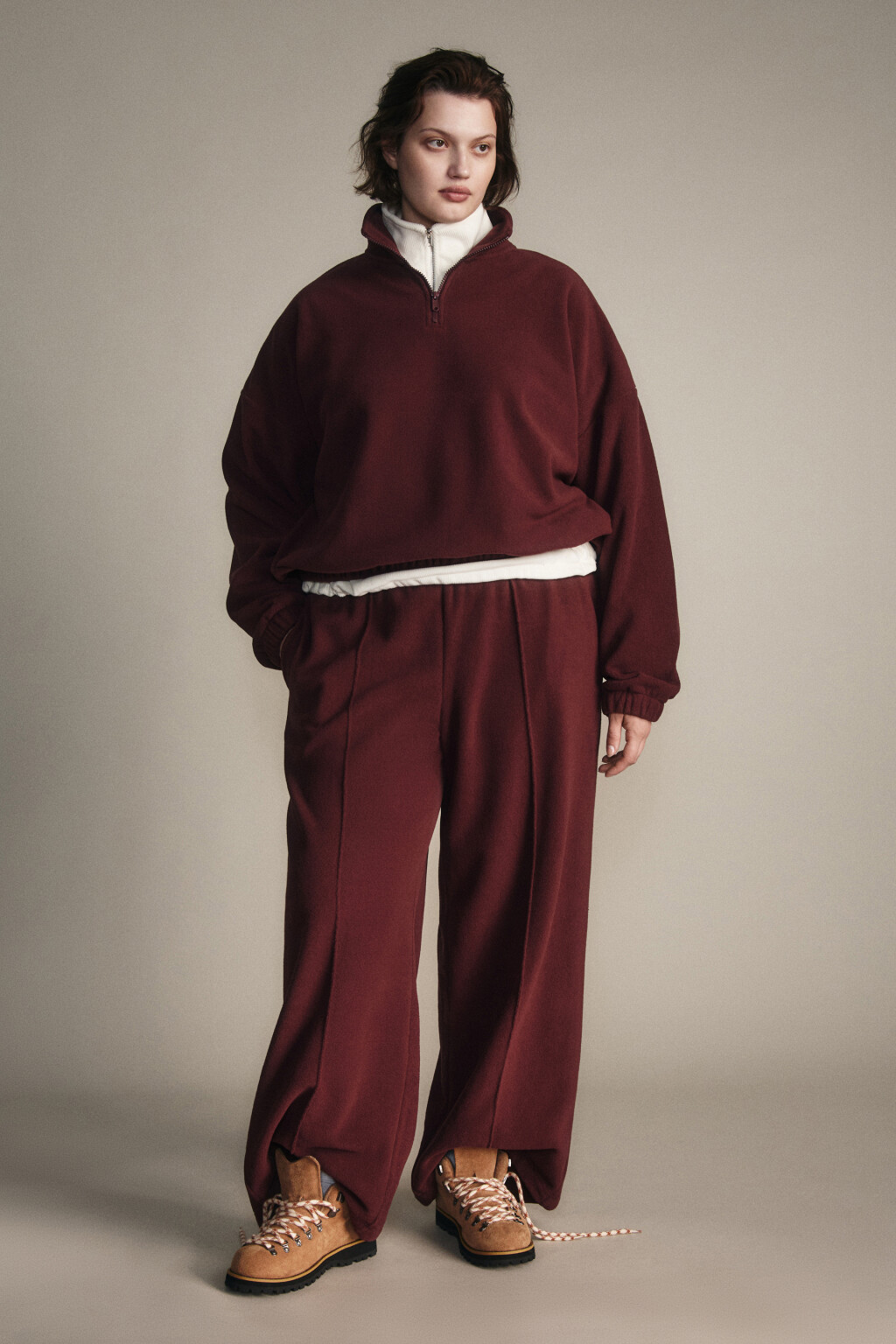 Толстовка на молнии флисовая - цвет бордовый - 4