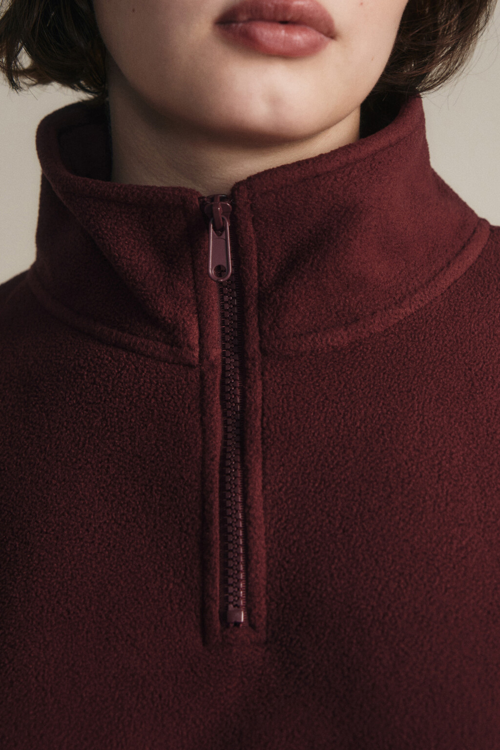 Толстовка на молнии флисовая - цвет бордовый - 5