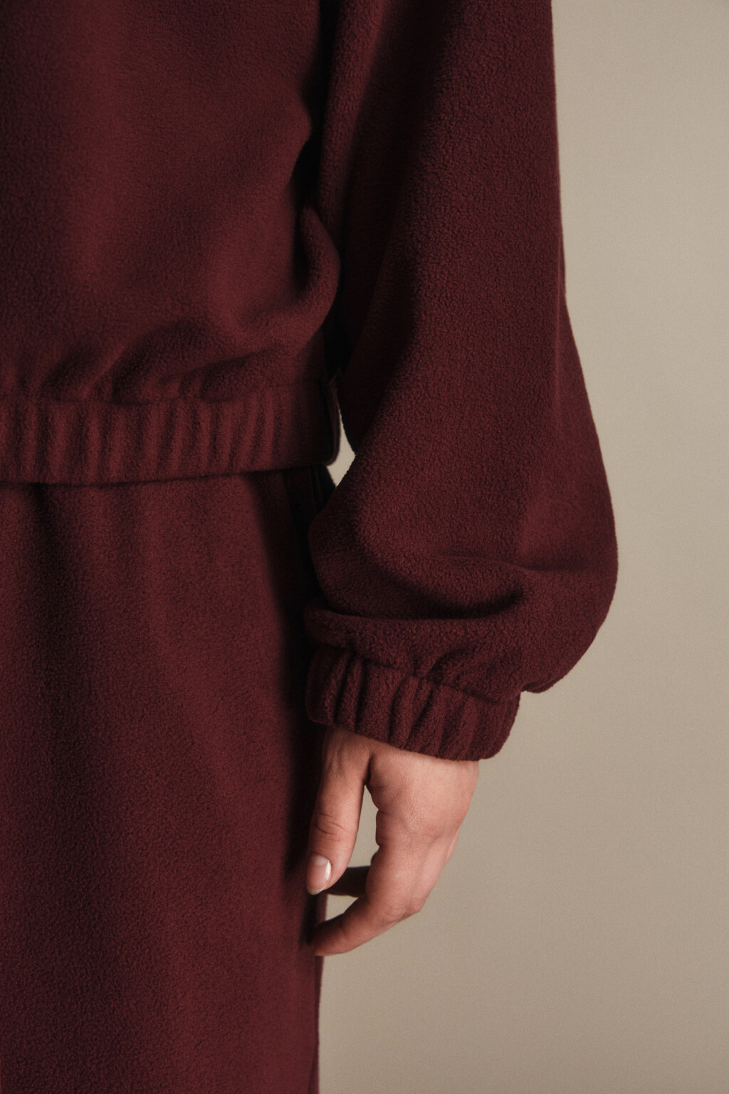 Толстовка на молнии флисовая - цвет бордовый - 6