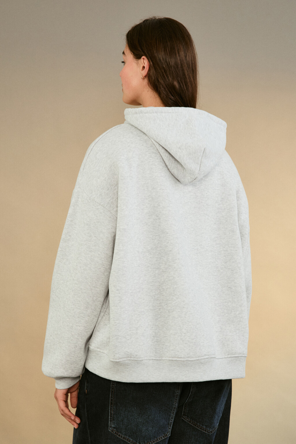 Худи утепленная с капюшоном - цвет серый - 3