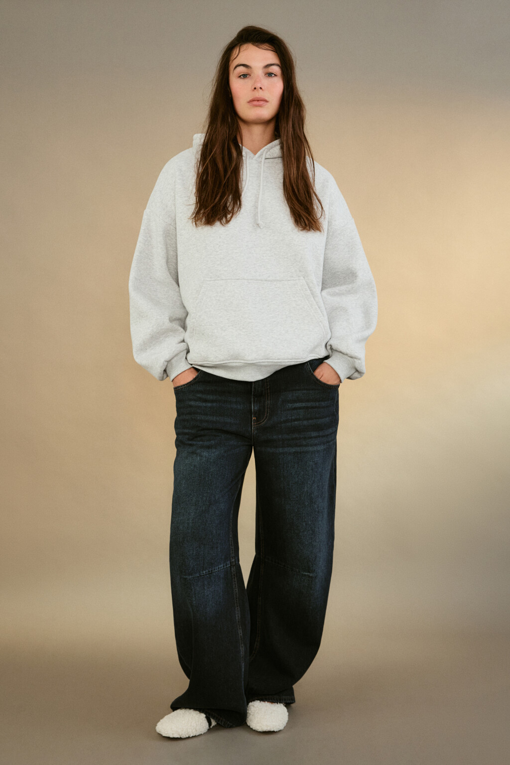 Худи утепленная с капюшоном - цвет серый - 4