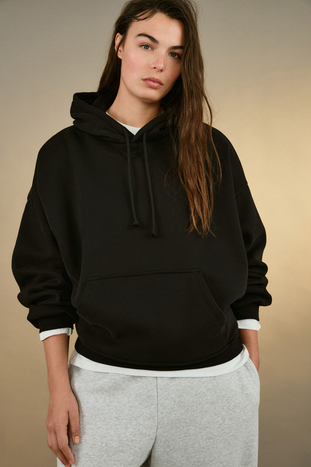 Худи утепленная с капюшоном - цвет черный - 2