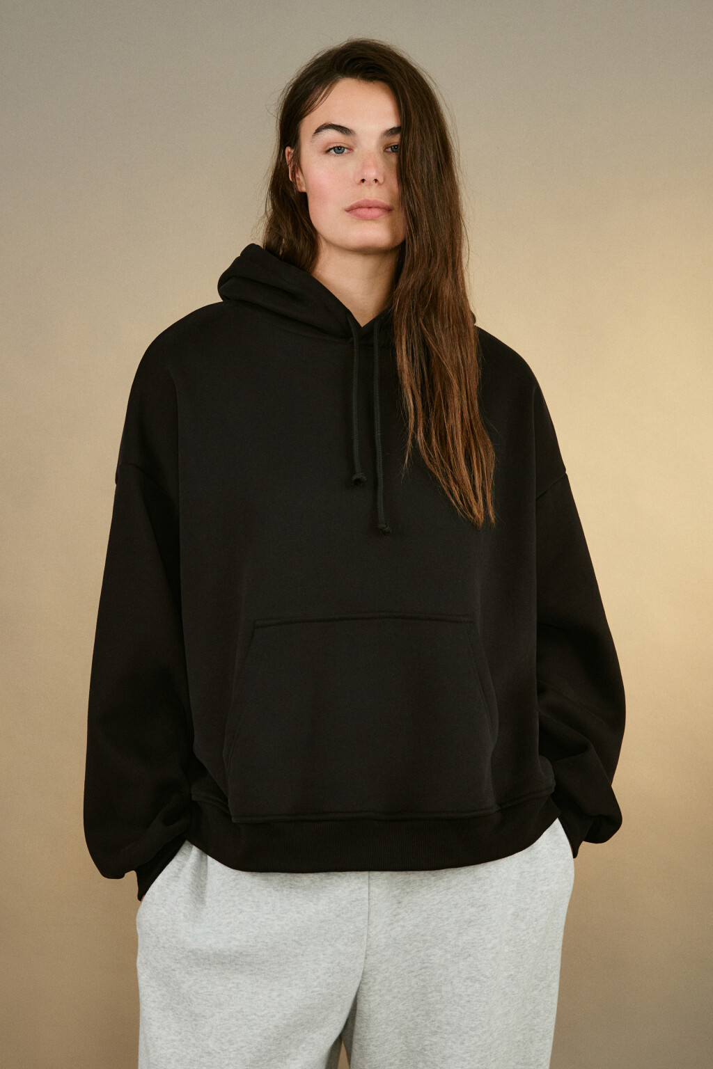 Худи утепленная с капюшоном - цвет черный - 3