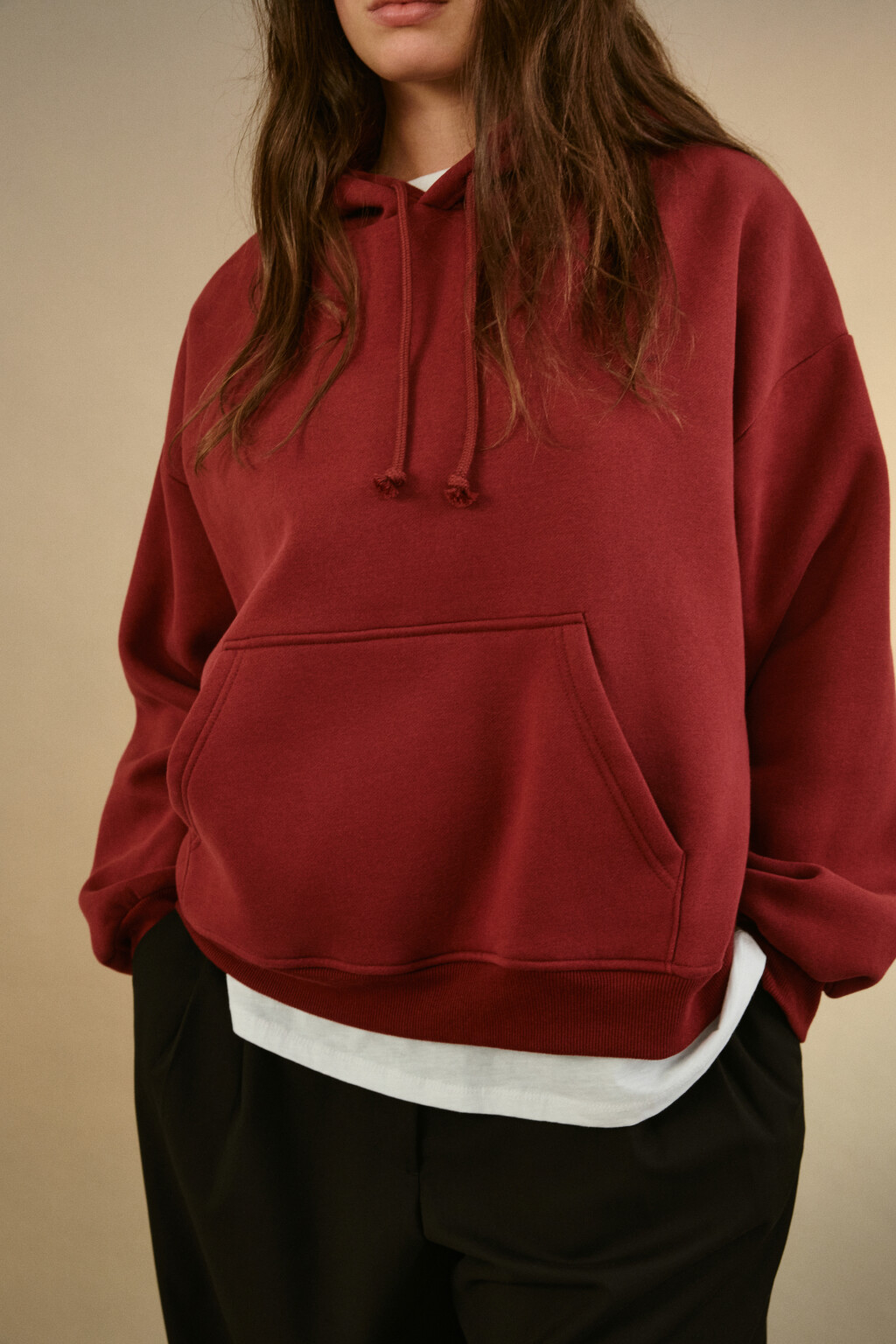 Худи утепленная с капюшоном - цвет бордовый - 5