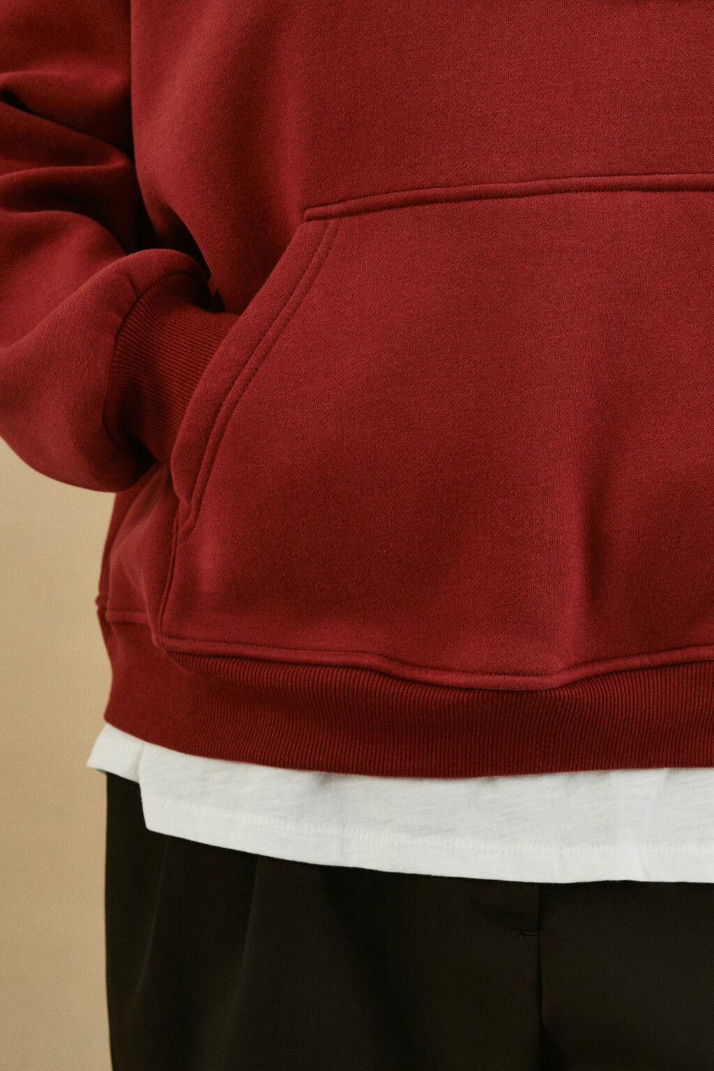 Худи утепленная с капюшоном - цвет бордовый - 7