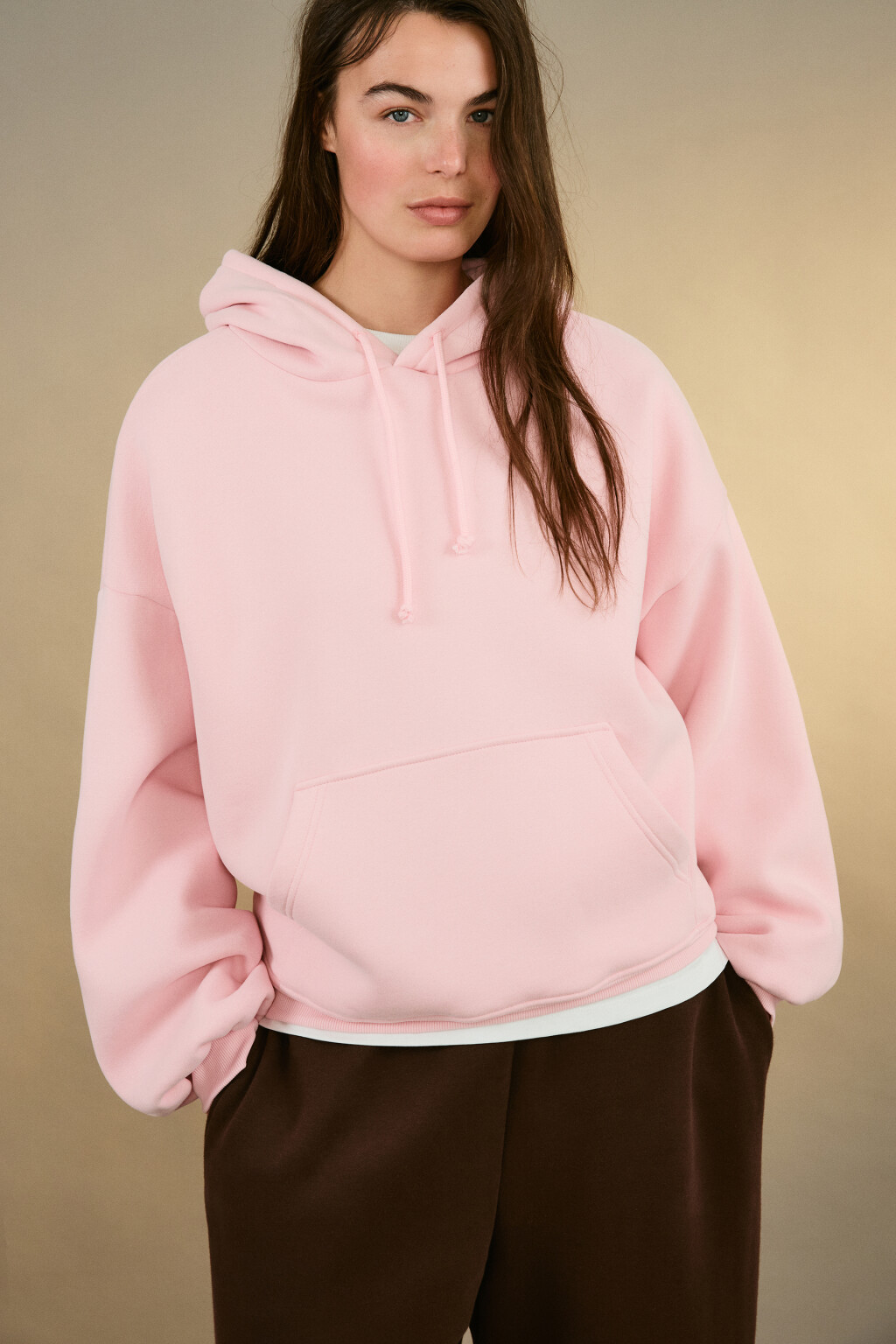 Худи утепленная с капюшоном - цвет розовый - 1