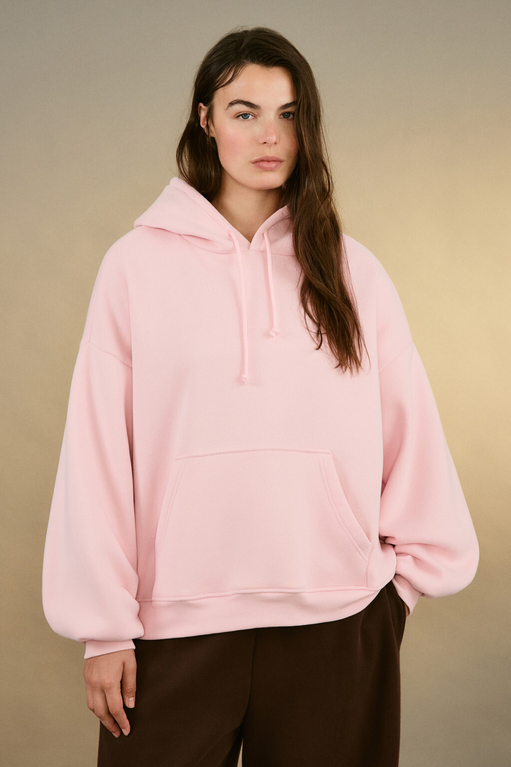 Худи утепленная с капюшоном - цвет розовый - 2
