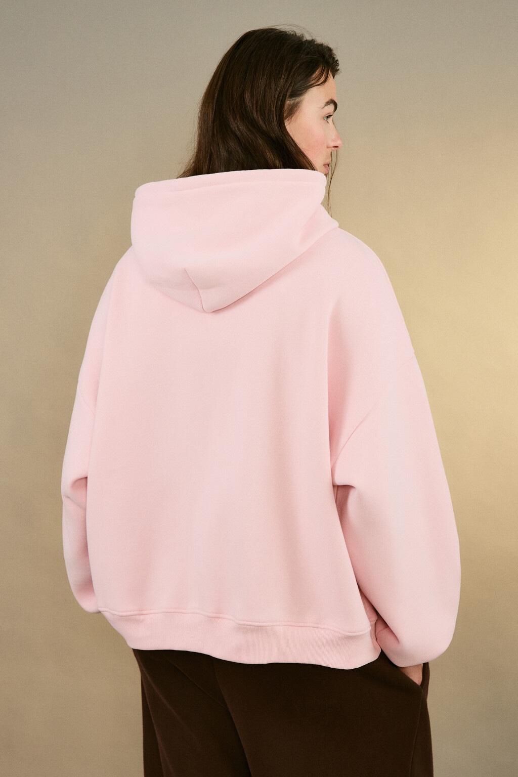 Худи утепленная с капюшоном - цвет розовый - 3