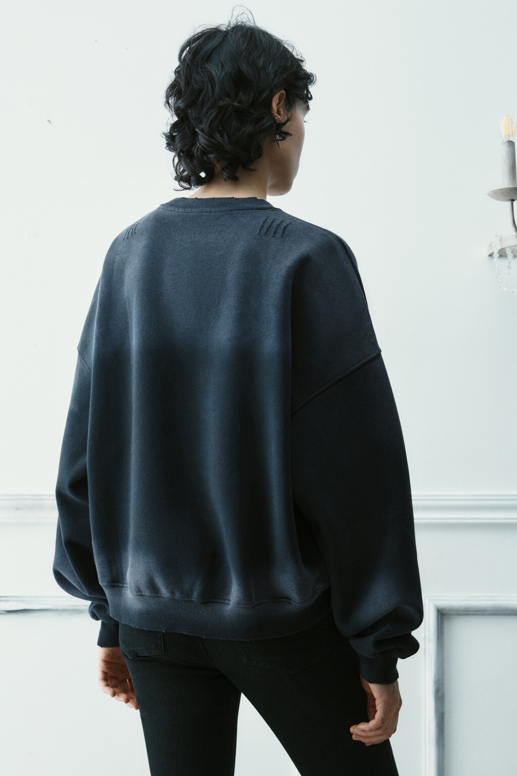 Свитшот рваный - цвет серый - 3