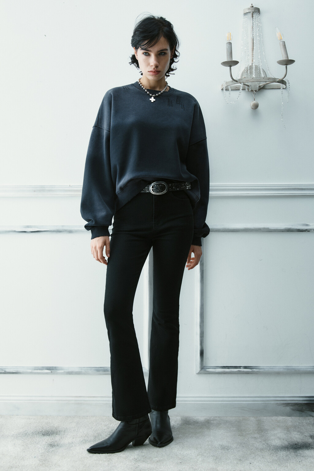 Свитшот рваный - цвет серый - 4