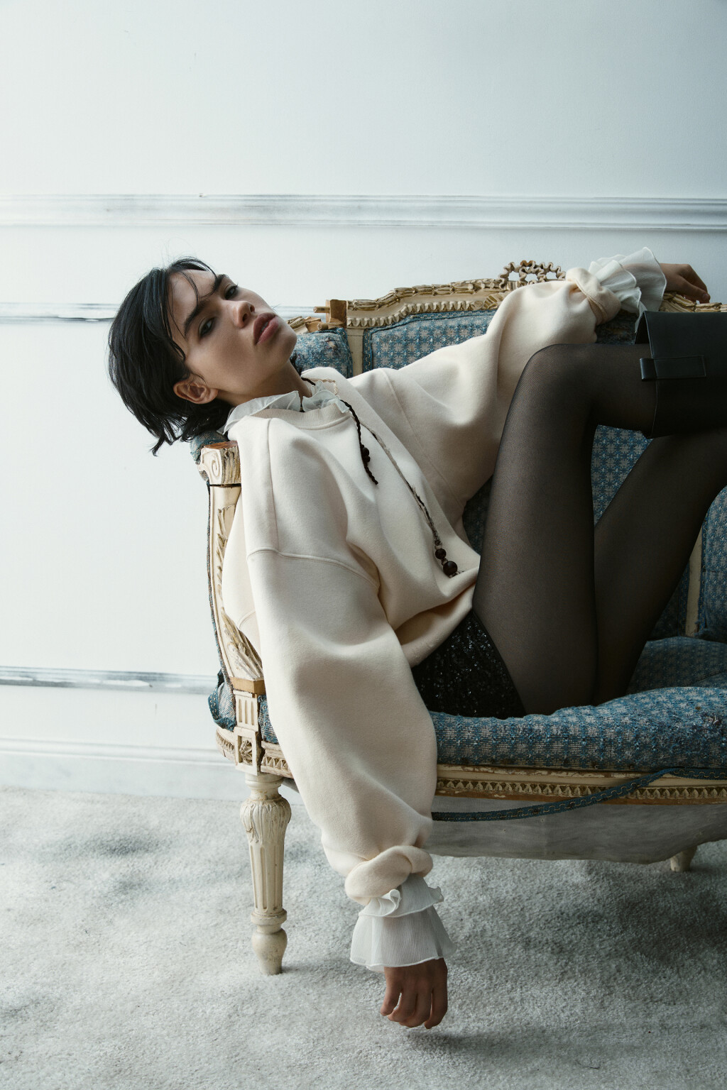 Свитшот рваный - цвет бежевый - 1