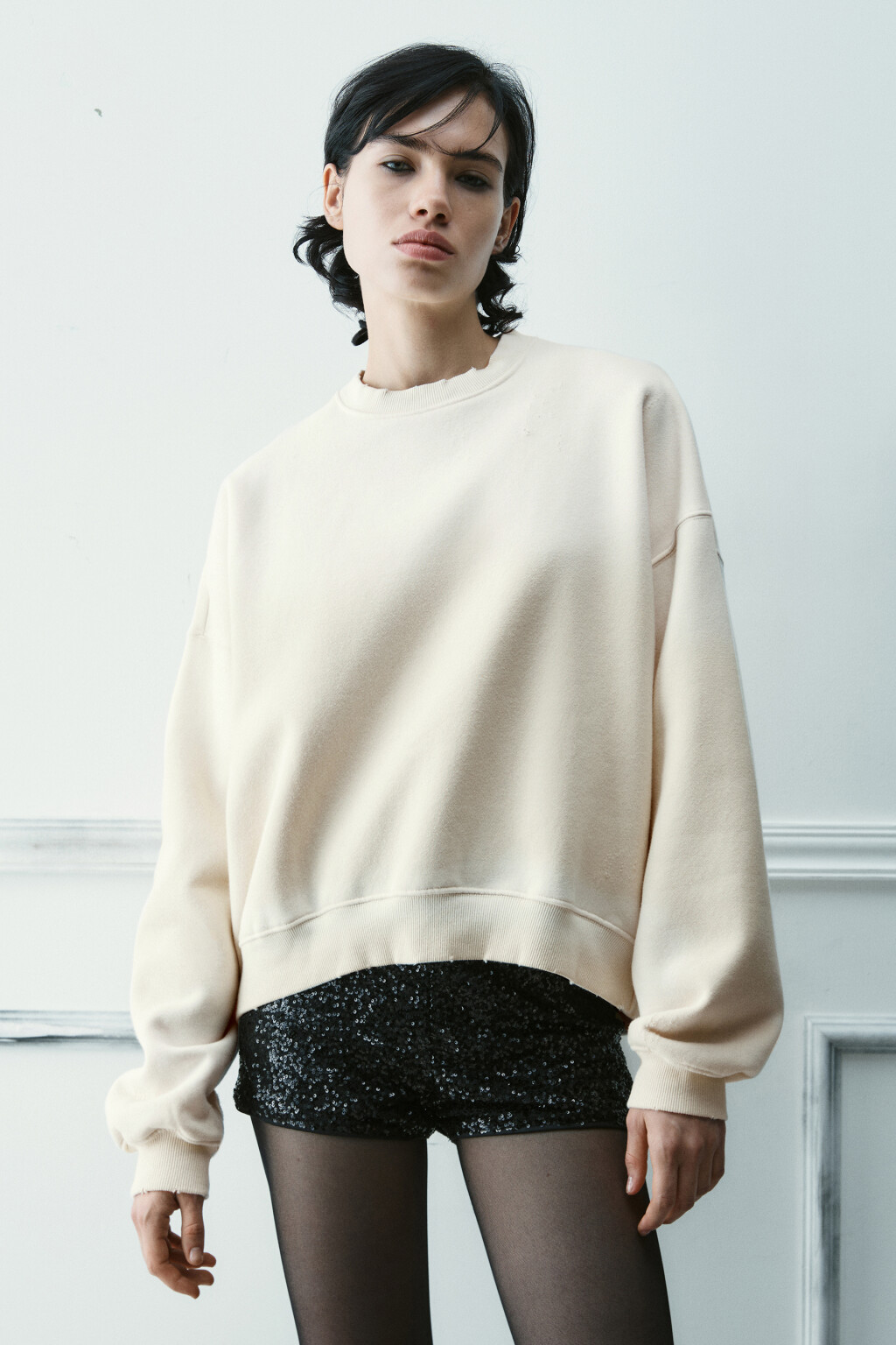 Свитшот рваный - цвет бежевый - 3