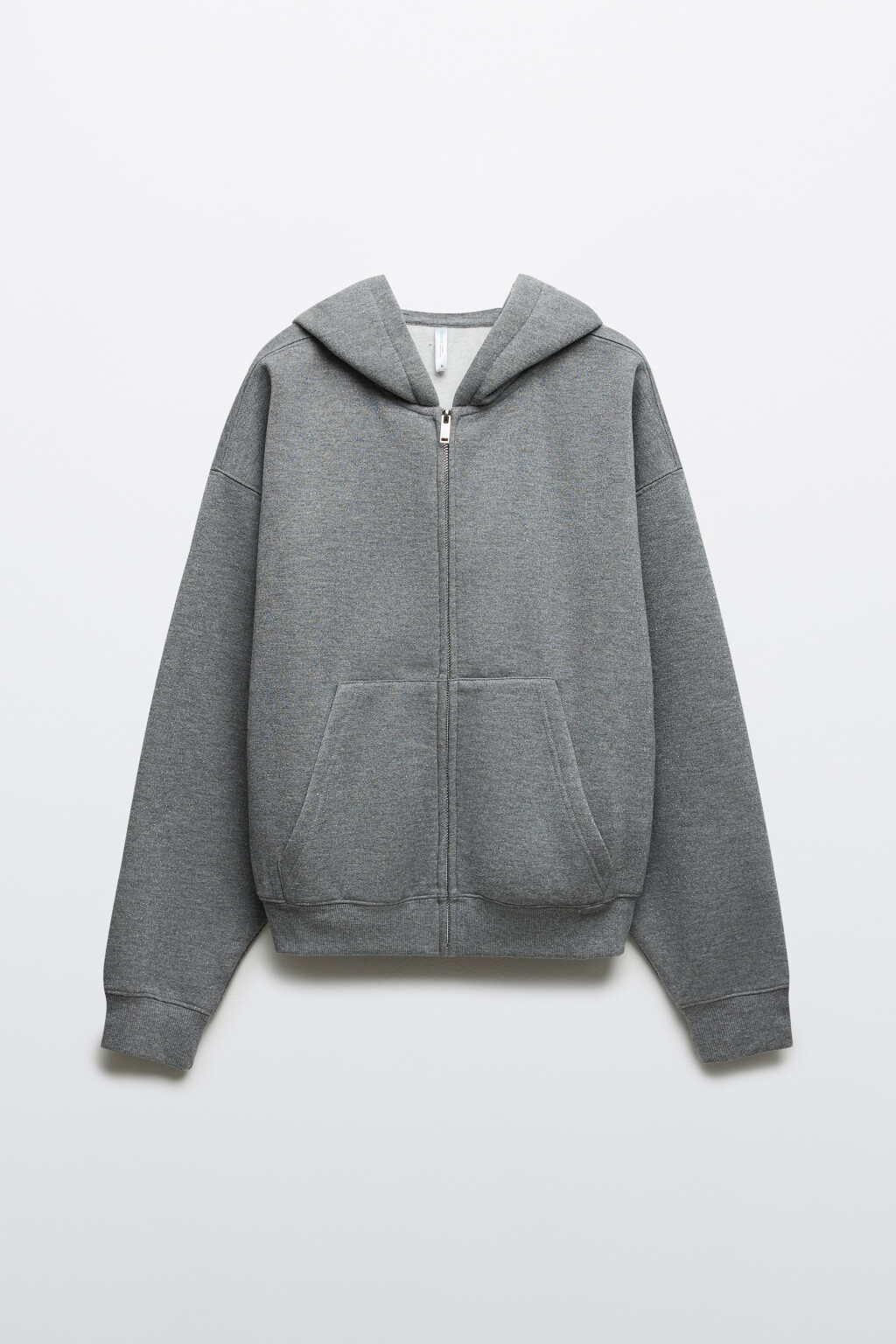Худи-зипка утепленная с люрексом - цвет серый - 8