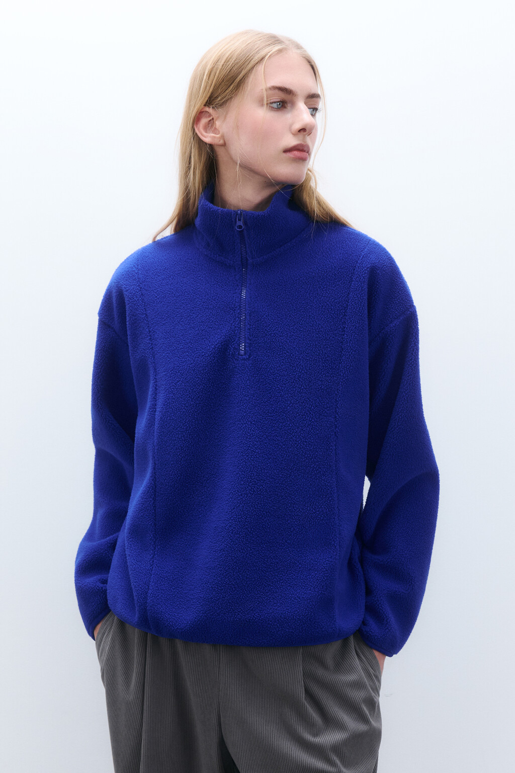 Толстовка на молнии из флиса - цвет синий - 2