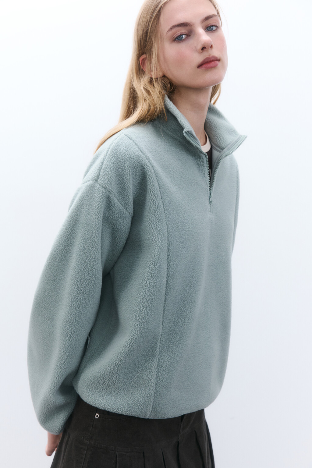 Толстовка на молнии из флиса - цвет серый - 1
