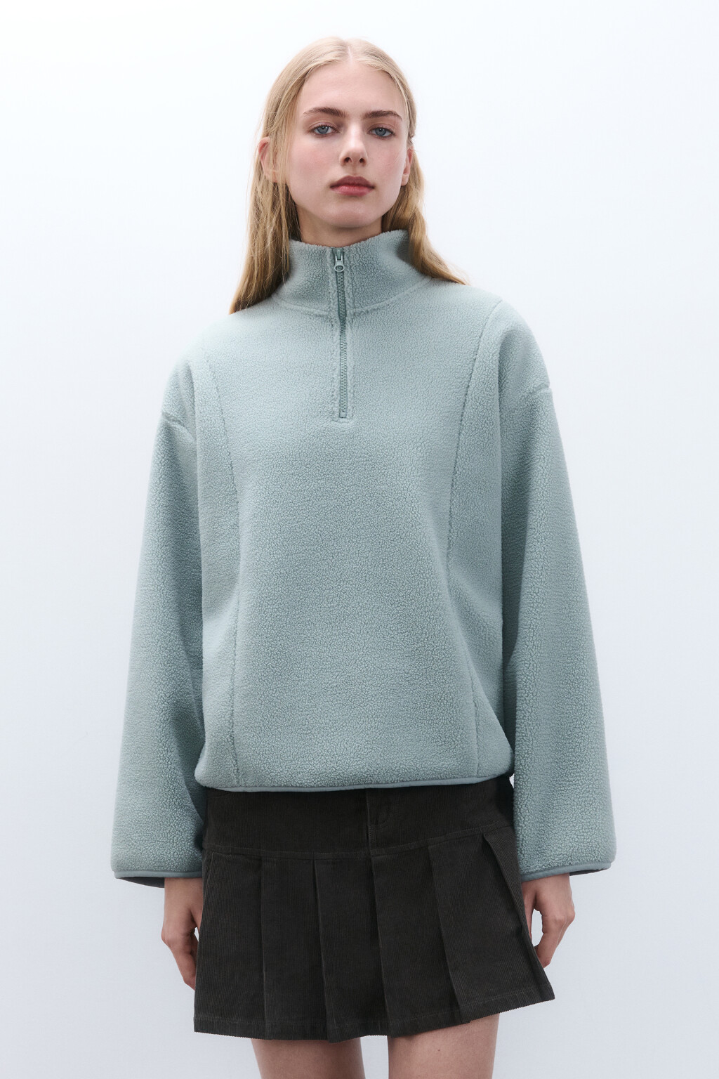 Толстовка на молнии из флиса - цвет серый - 2