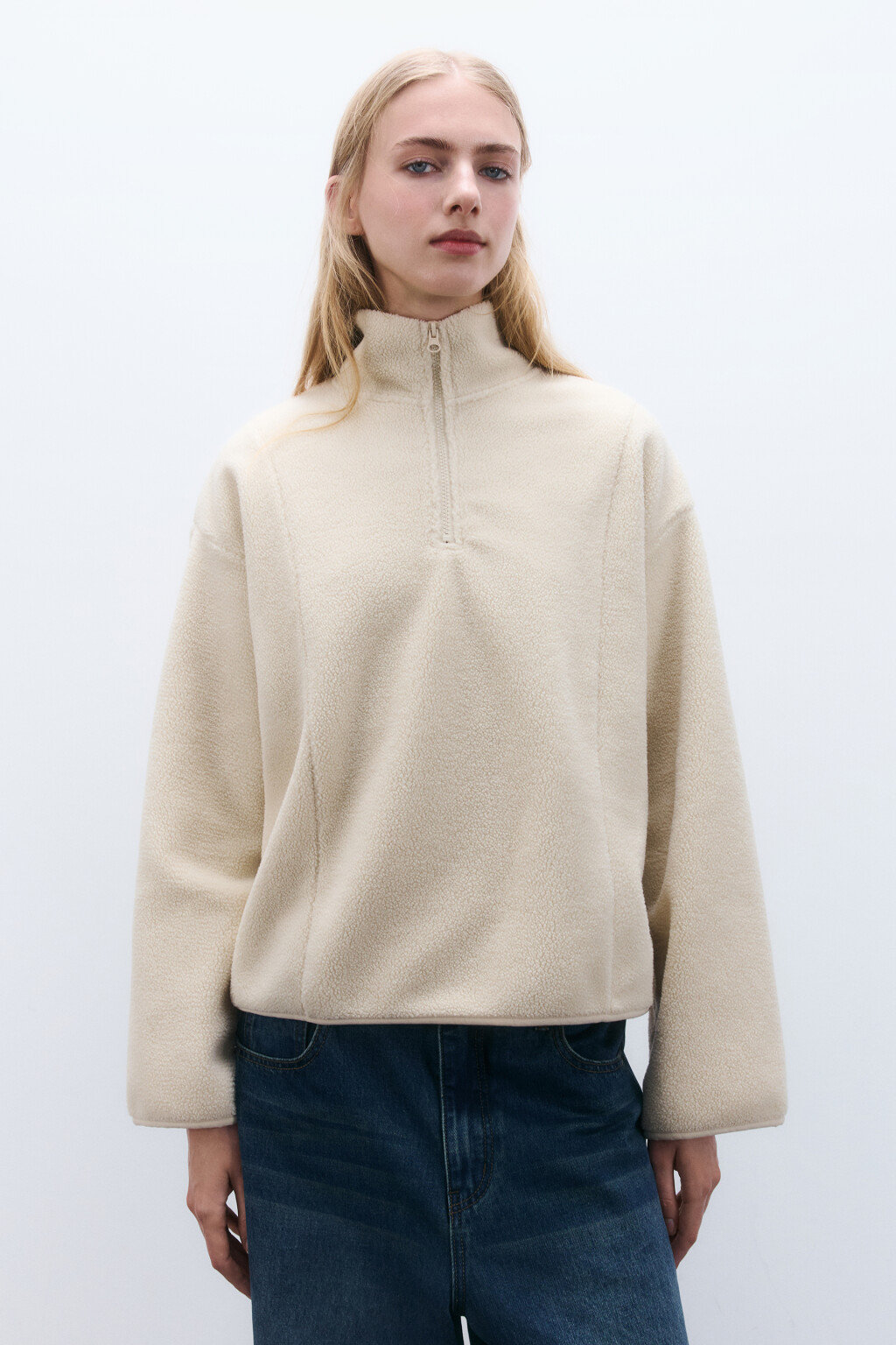Толстовка на молнии из флиса - цвет бежевый - 2