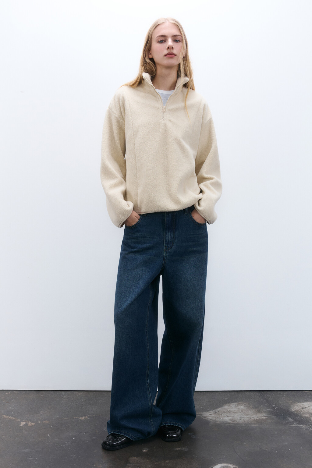 Толстовка на молнии из флиса - цвет бежевый - 4