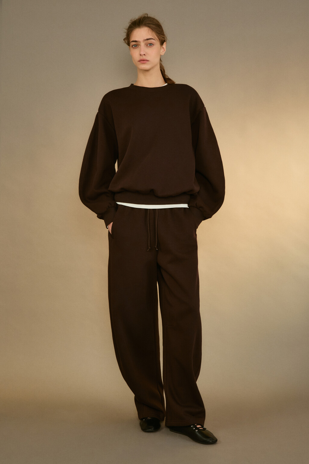 Свитшот из футера с начесом - цвет коричневый - 4