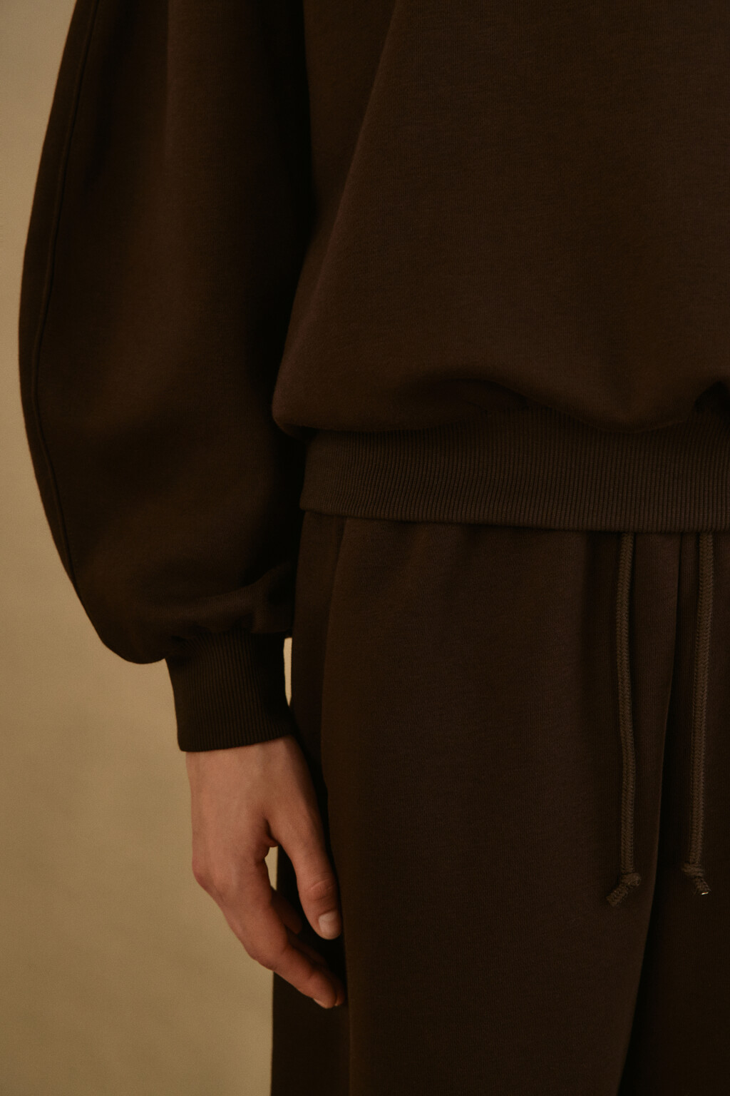 Свитшот из футера с начесом - цвет коричневый - 5