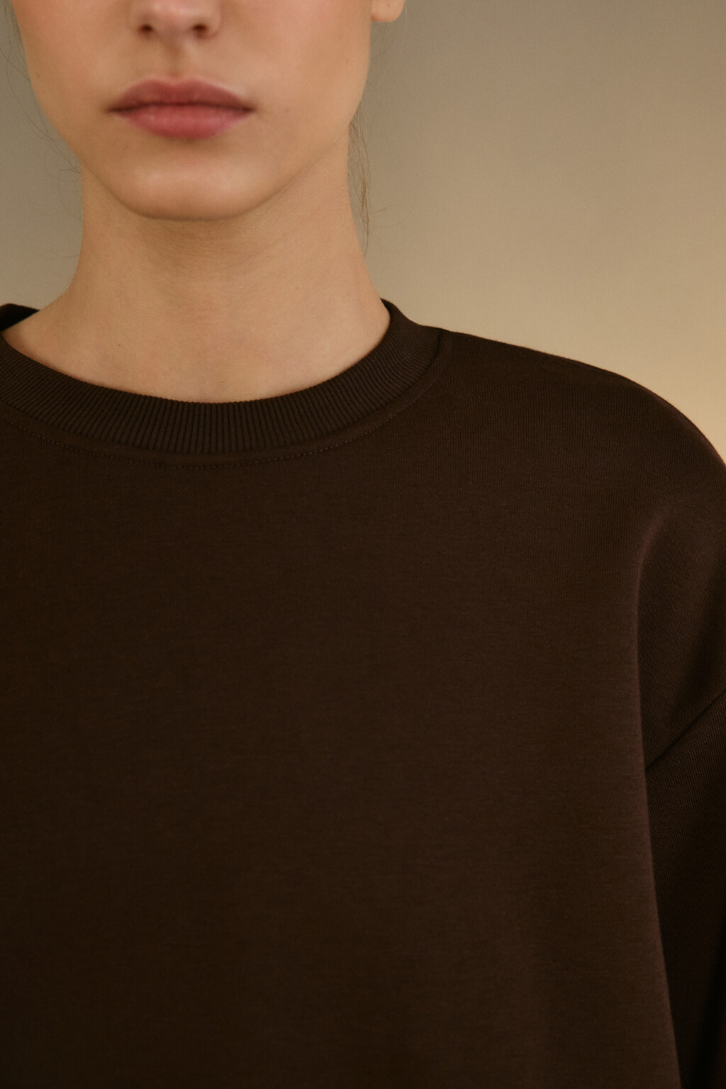 Свитшот из футера с начесом - цвет коричневый - 6