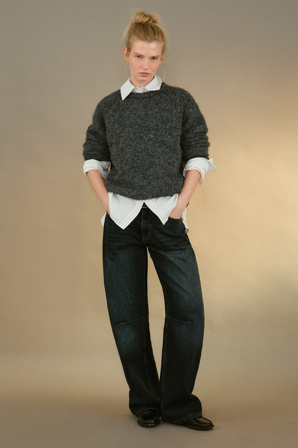 Джинсы barrel fit со средней посадкой - цвет синий - 4