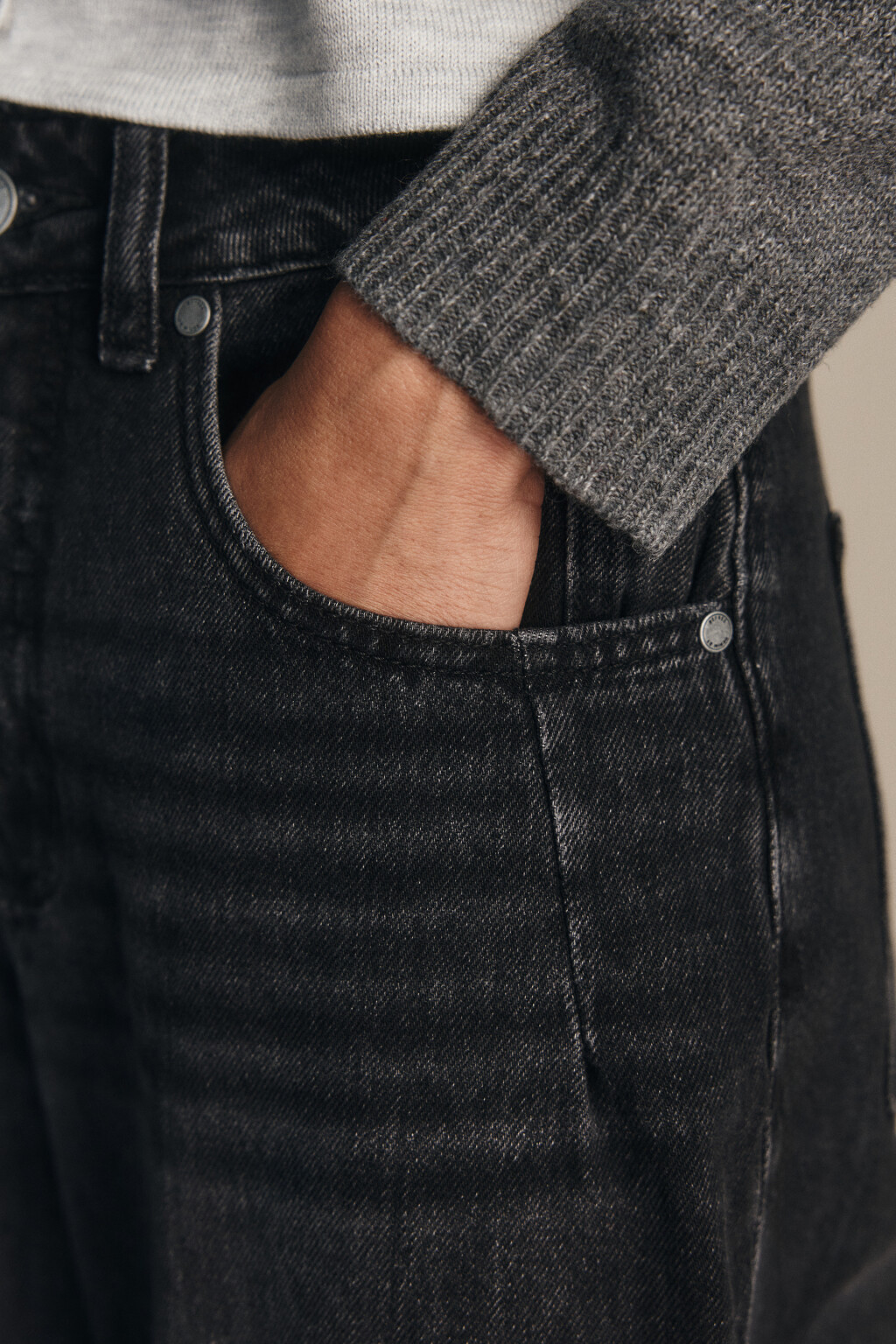 Джинсы barrel fit со средней посадкой - цвет серый - 6