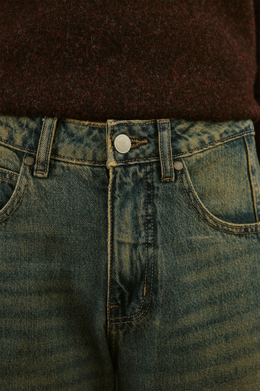 Джинсы barrel fit со средней посадкой - цвет темный тинт - 5